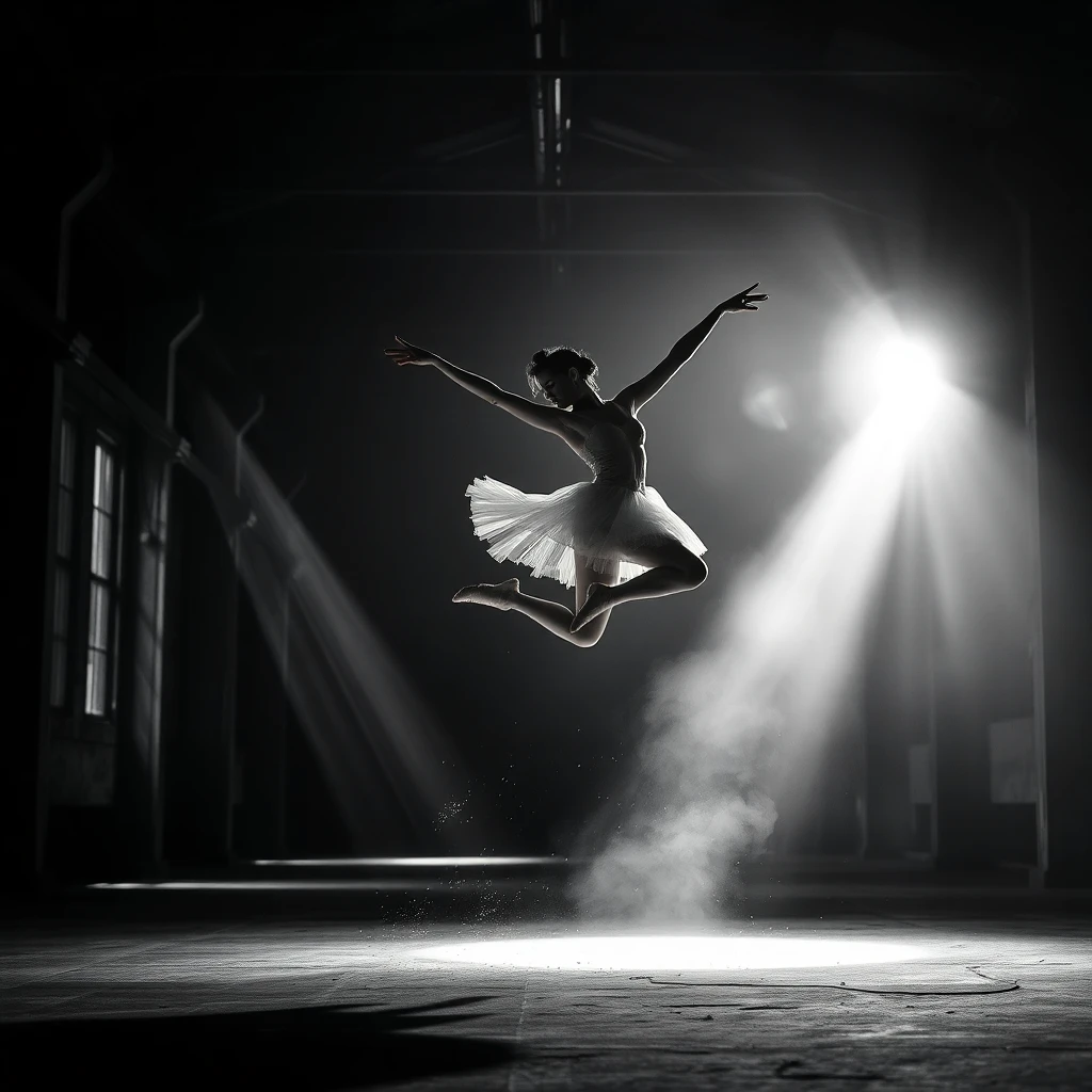 Professional ballet dancer performs an elegant pirouette in 
