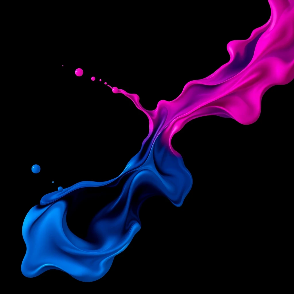 Vibrant colored ink drops into crystal clear water in slow m